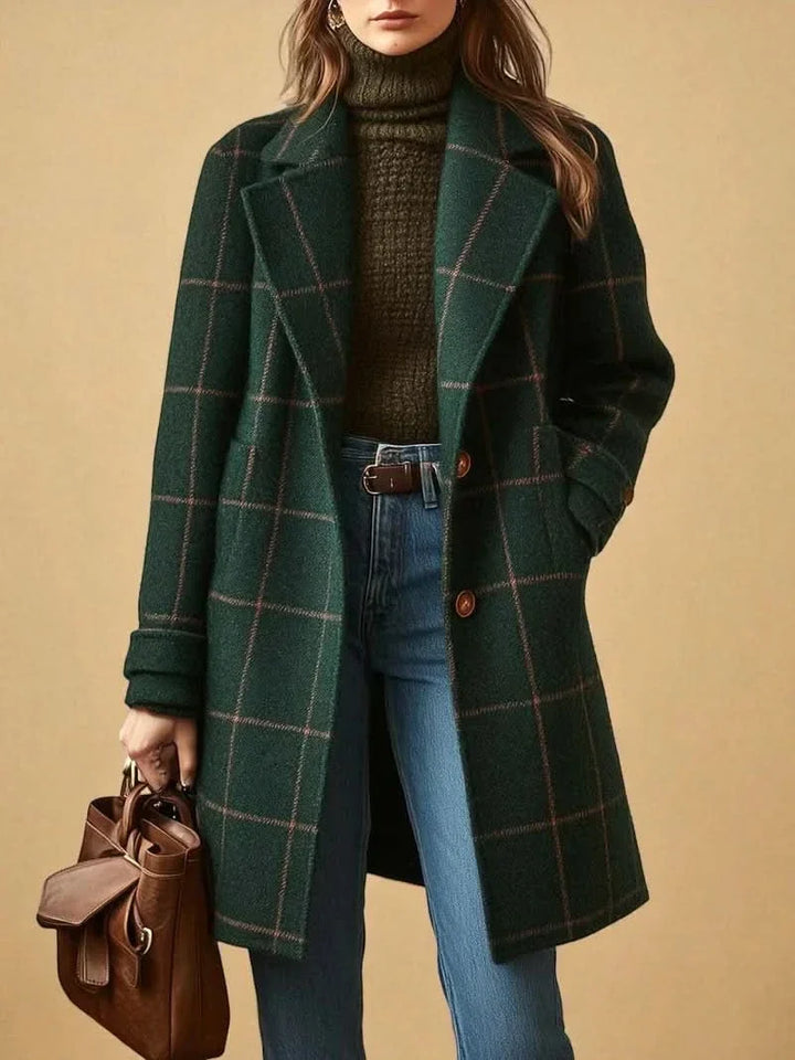 ADRIANA™ - ELEGANT COZY CHECKERED COAT