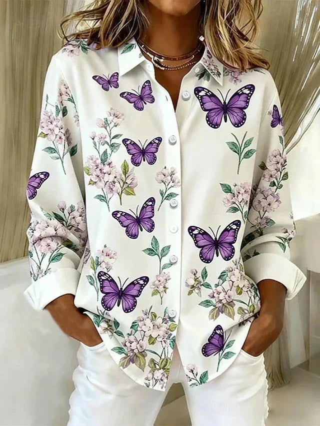 DAHLIA™ - ELEGANT FLORAL COMFORT BLOUSE