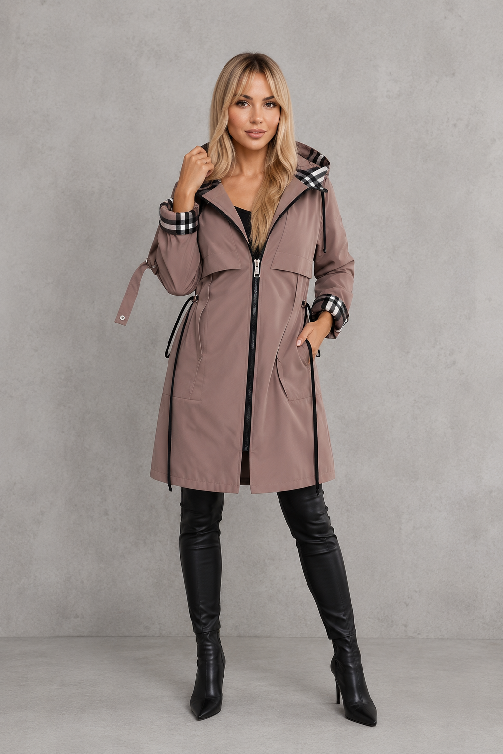MABEL™ - ELEGANT CHECK WATER-RESISTANT JACKET
