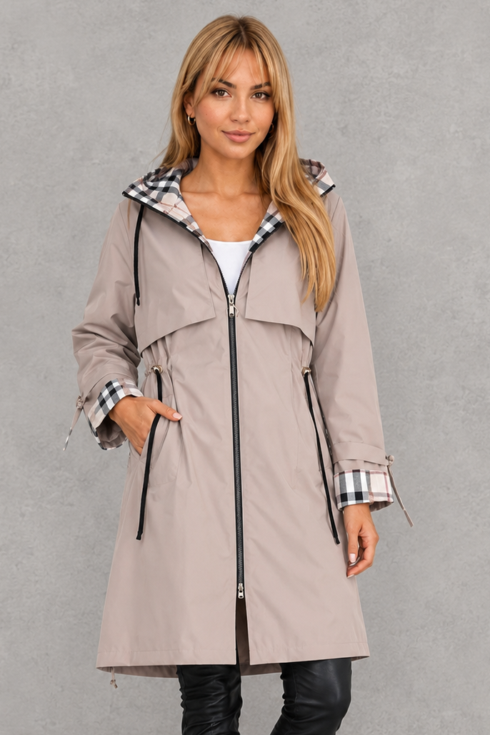 MABEL™ - ELEGANT CHECK WATER-RESISTANT JACKET
