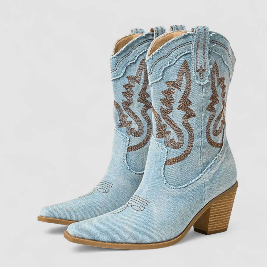 CALLIE™ - ELEGANT EMBROIDERED ANKLE BOOTS