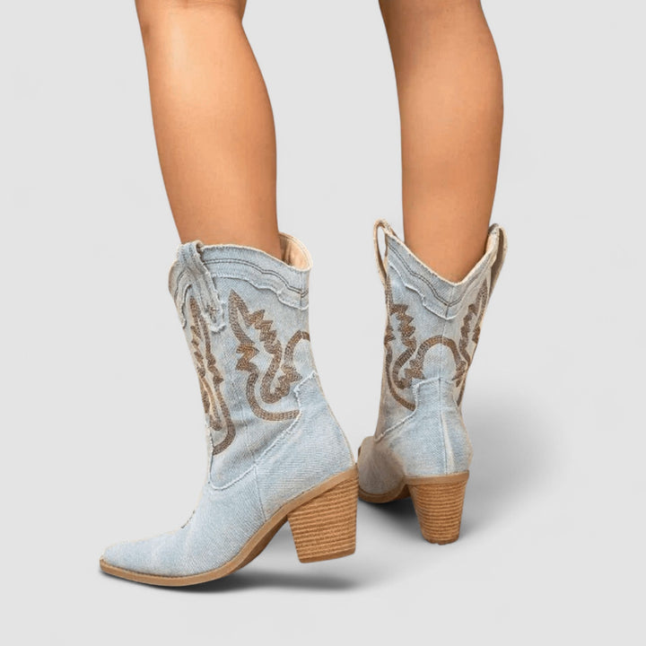 CALLIE™ - ELEGANT EMBROIDERED ANKLE BOOTS