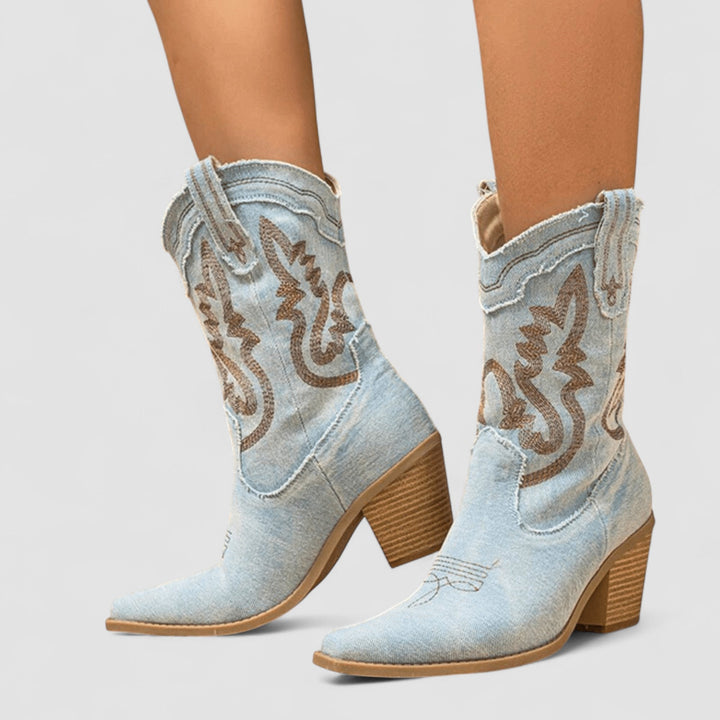 CALLIE™ - ELEGANT EMBROIDERED ANKLE BOOTS