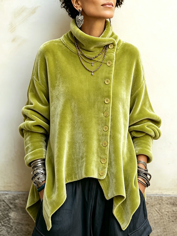MARISOL™ - ELEGANT ASYMMETRICAL VELVET SWEATER