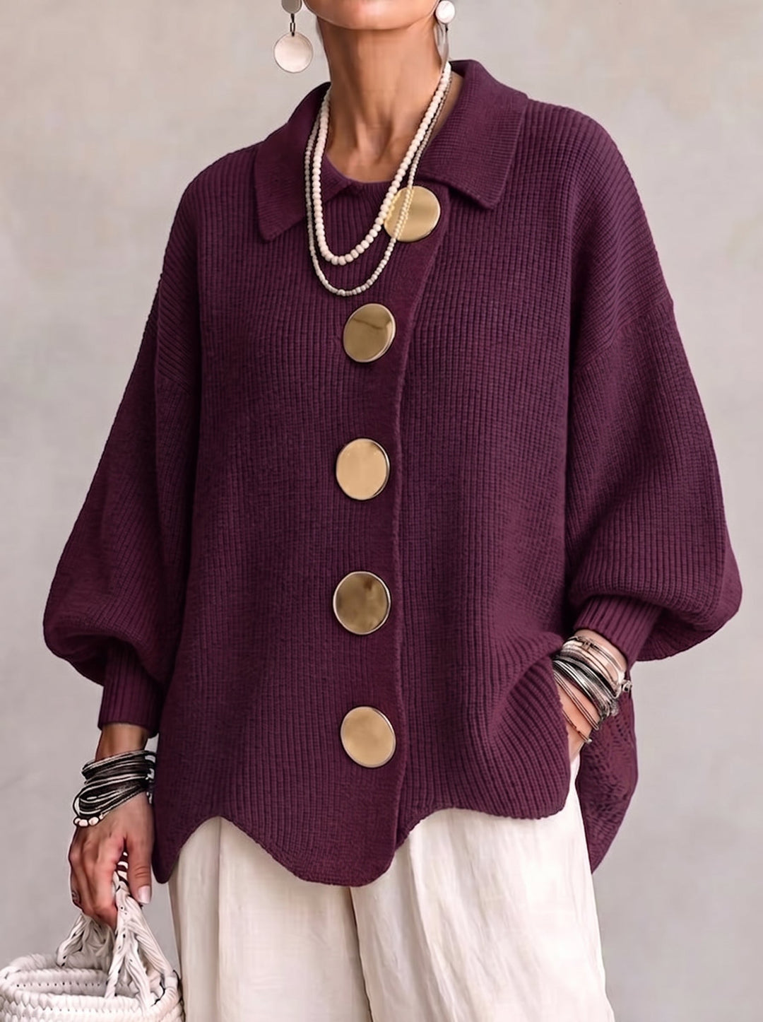 ARDELLE™ - OVERSIZED COLLARED CARDIGAN