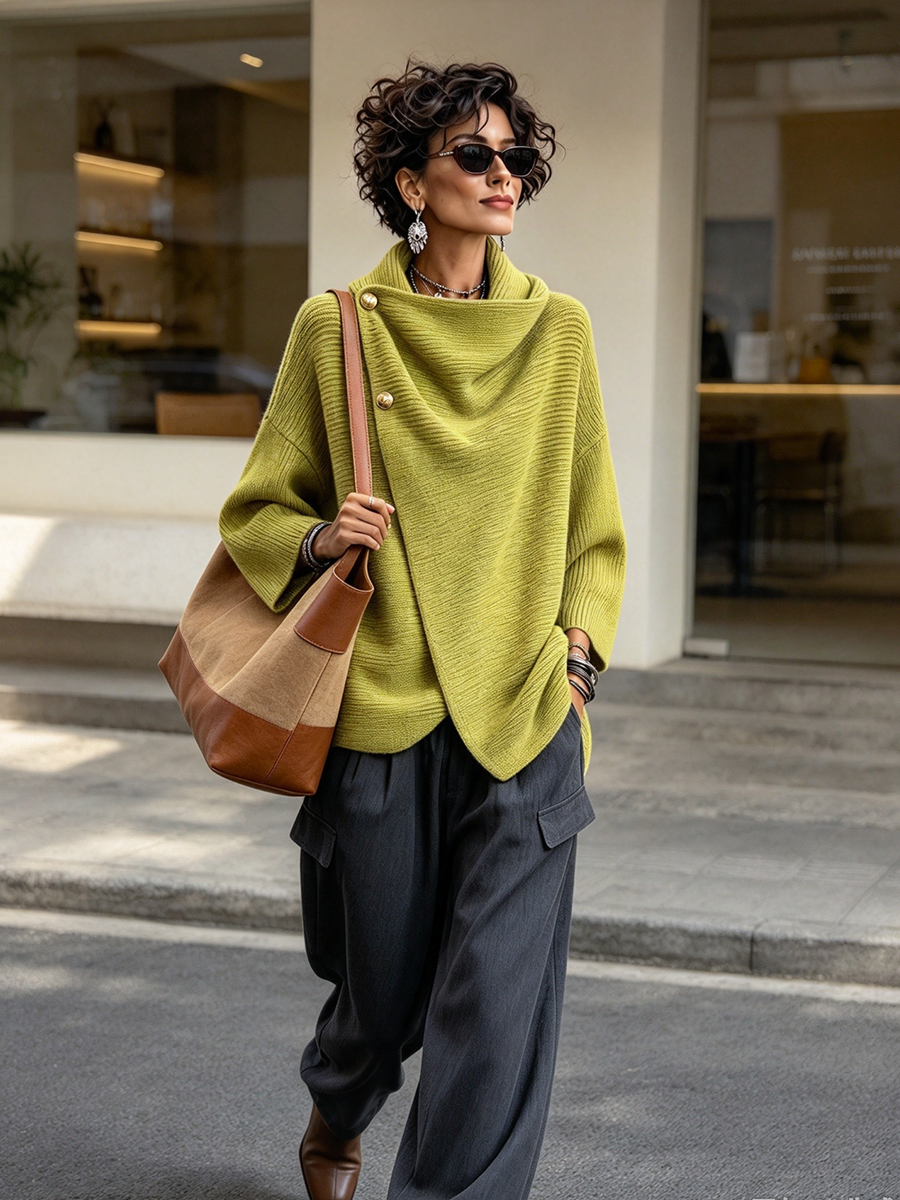 ENCARNA™ - ELEGANT ASYMMETRICAL KNIT SWEATER