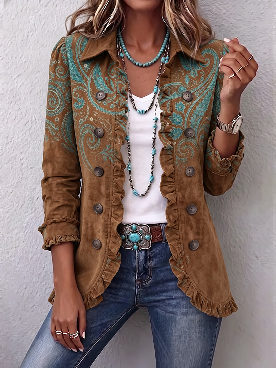 SEVERINA™ - ELEGANT RUFFLED PAISLEY JACKET