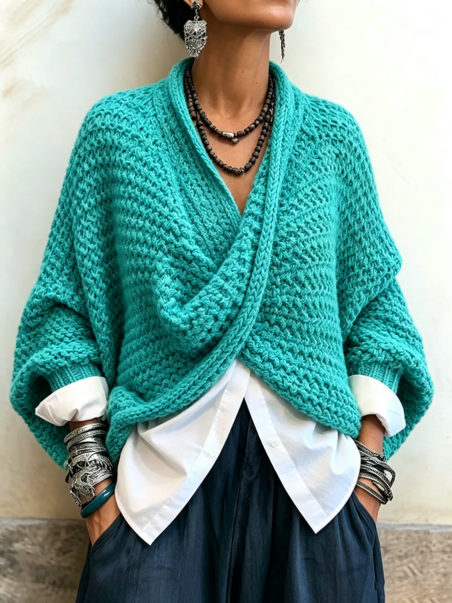 CELIA™ - ELEGANT COZY CROSSED SWEATER