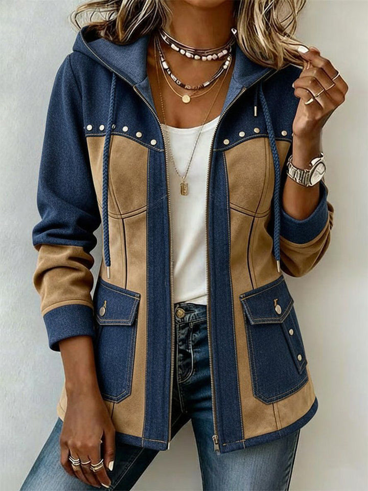FAWNRIDGE™ - ELEGANT PATCHWORK HOODED JACKET