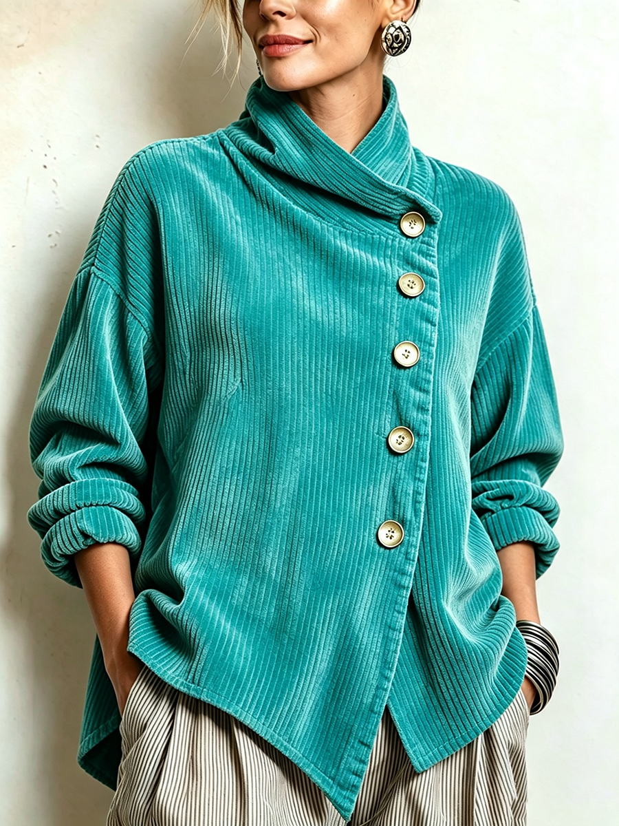 LEONOR™ - ELEGANT ASYMMETRICAL CORDUROY SWEATER
