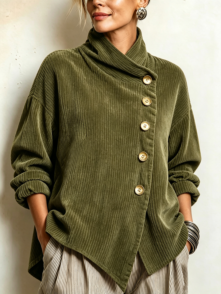 LEONOR™ - ELEGANT ASYMMETRICAL CORDUROY SWEATER