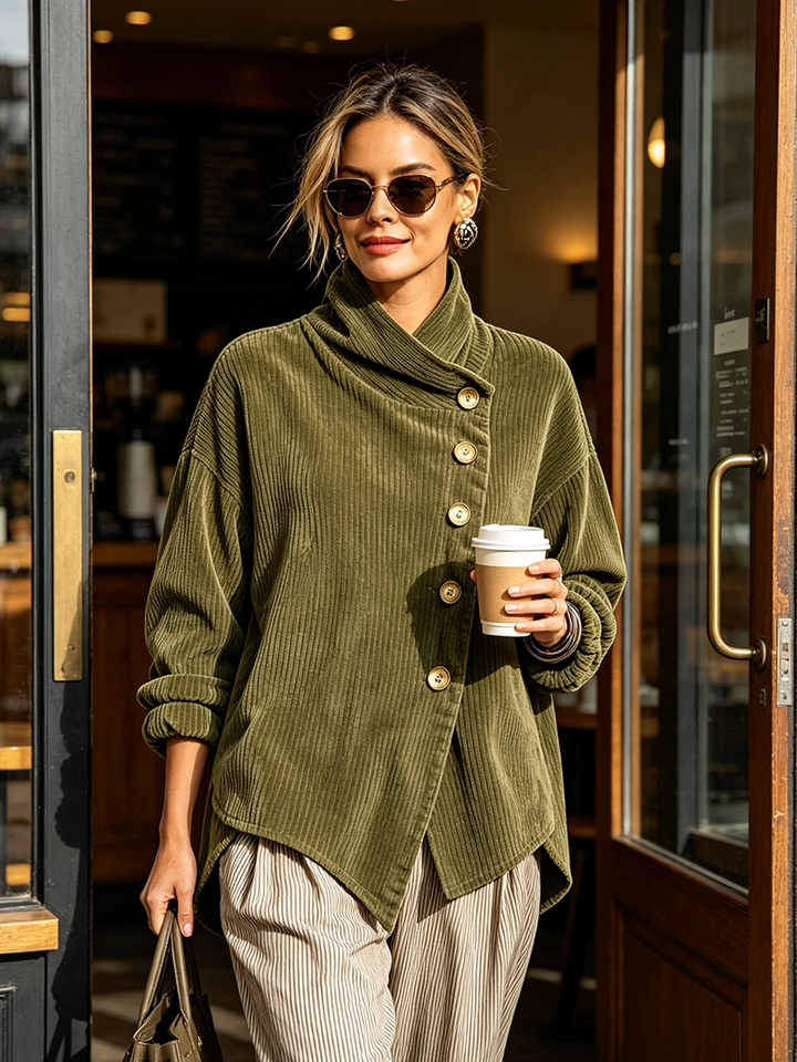 LEONOR™ - ELEGANT ASYMMETRICAL CORDUROY SWEATER