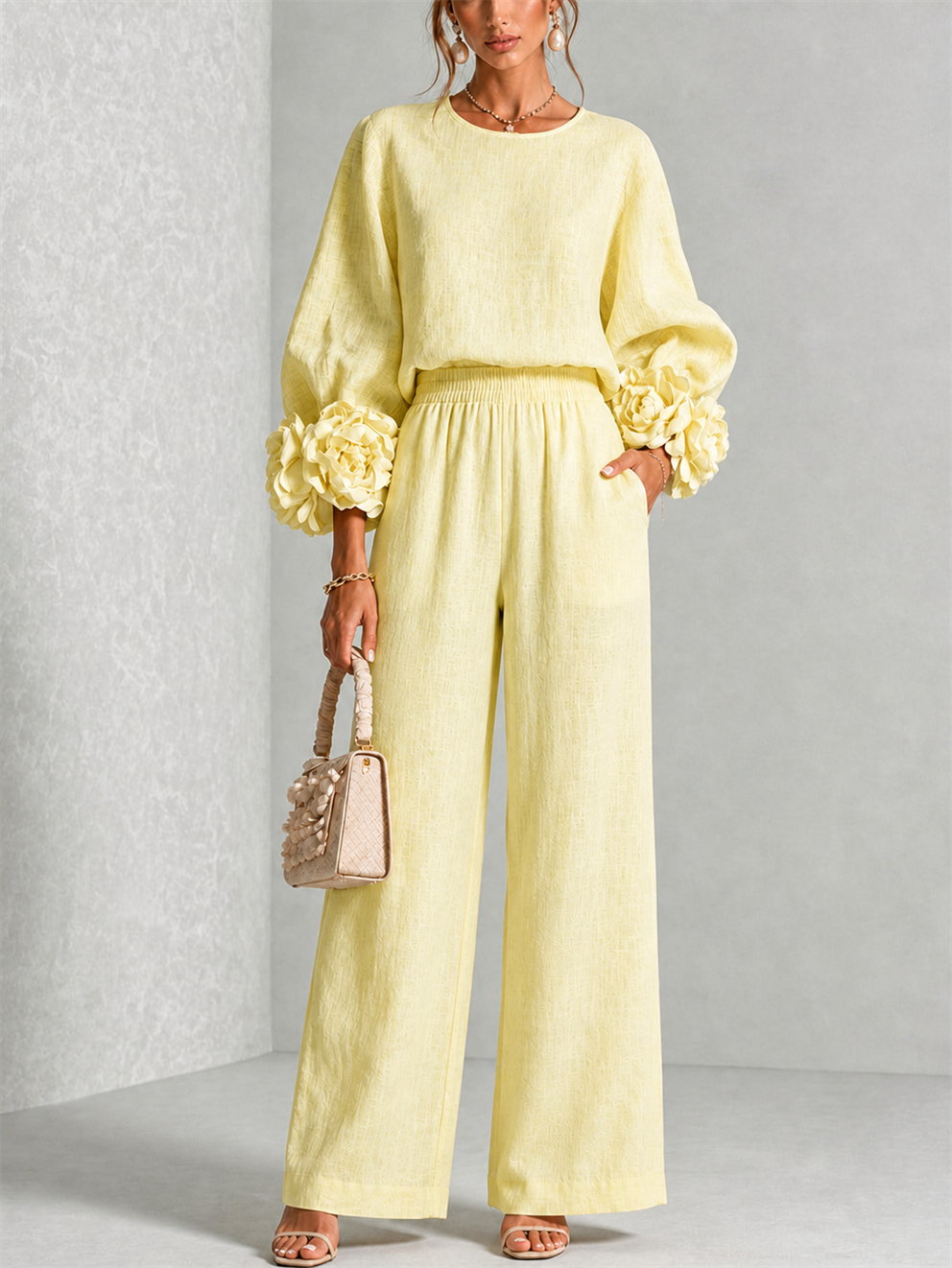 CARYS™ - FLORAL-CUFF TWO-PIECE SET