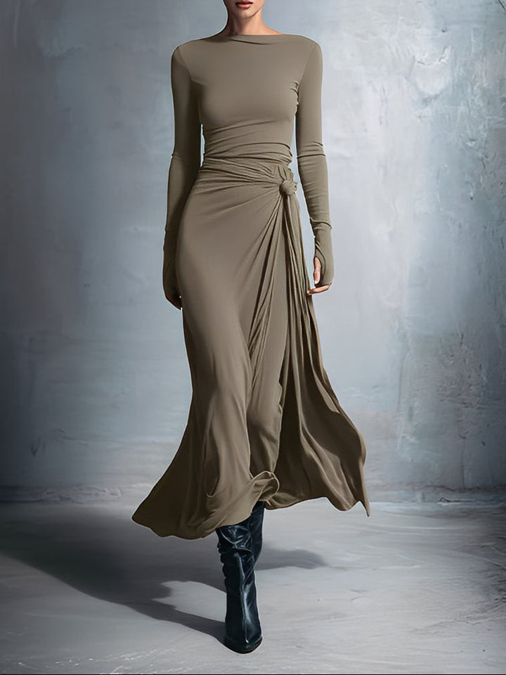 NAOMIE™ - ELEGANT SILK KNIT MAXI DRESS