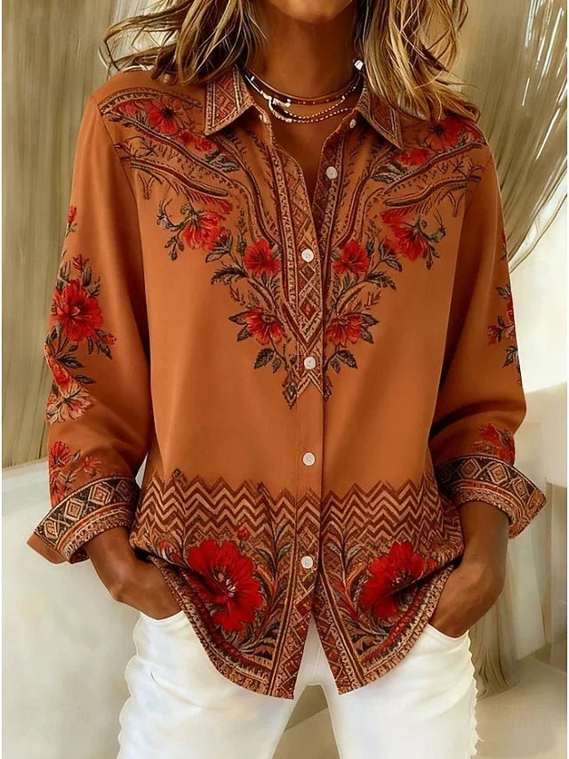 DAWNFLORA™ - ELEGANT FLORAL COMFORT BLOUSE