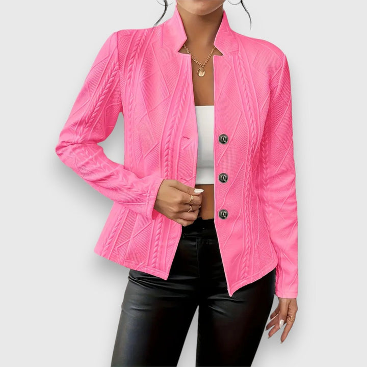 LORETTA™ - ELEGANT TEXTURED BUTTON CARDIGAN