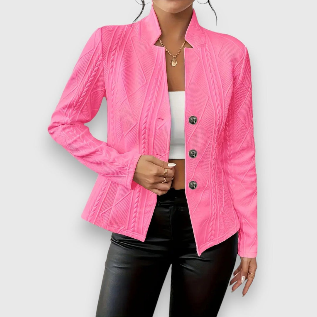 LORETTA™ - ELEGANT TEXTURED BUTTON CARDIGAN