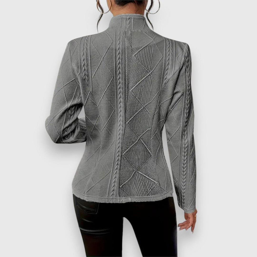 LORETTA™ - ELEGANT TEXTURED BUTTON CARDIGAN