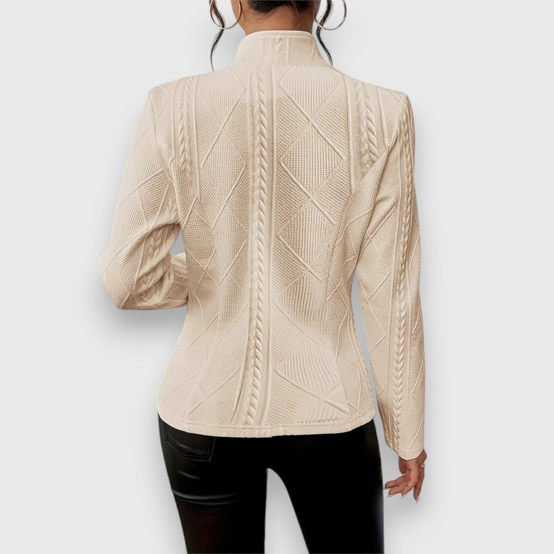 LORETTA™ - ELEGANT TEXTURED BUTTON CARDIGAN