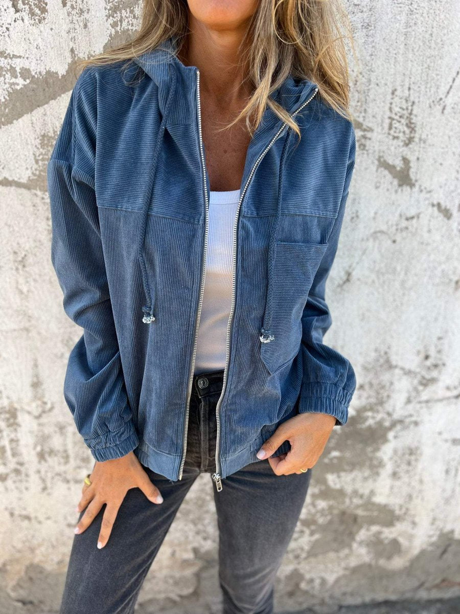LAUREN™ - ELEGANT RIBBED HOODED JACKET