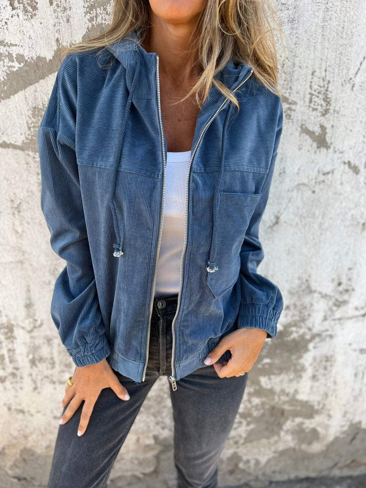LAUREN™ - ELEGANT RIBBED HOODED JACKET