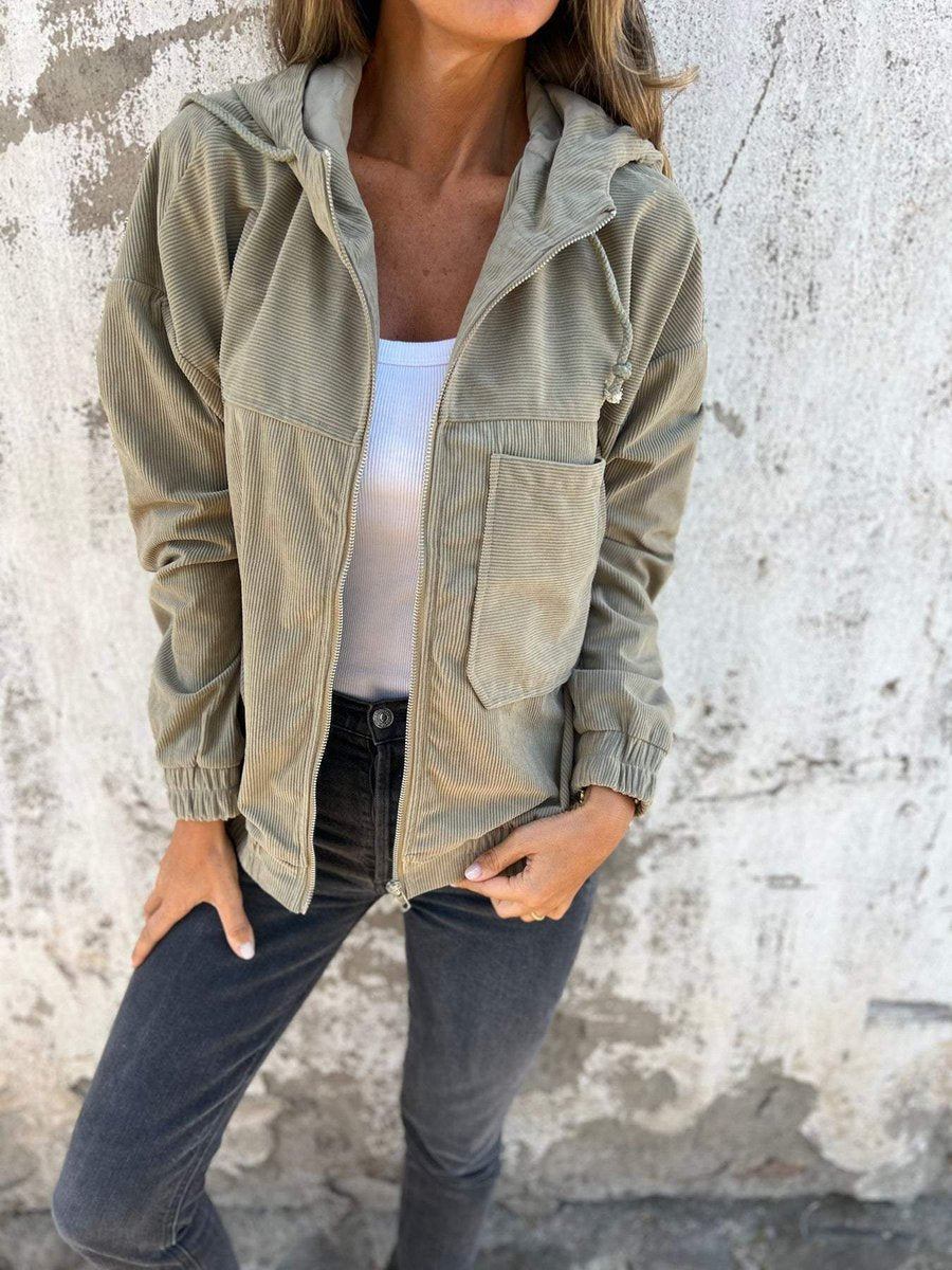 LAUREN™ - ELEGANT RIBBED HOODED JACKET