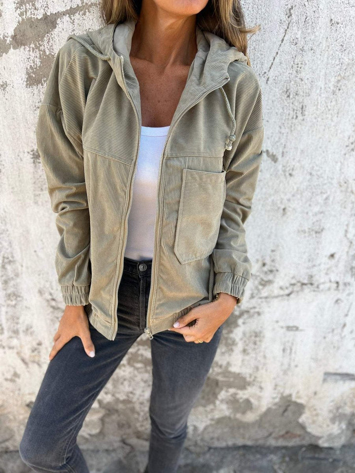 LAUREN™ - ELEGANT RIBBED HOODED JACKET