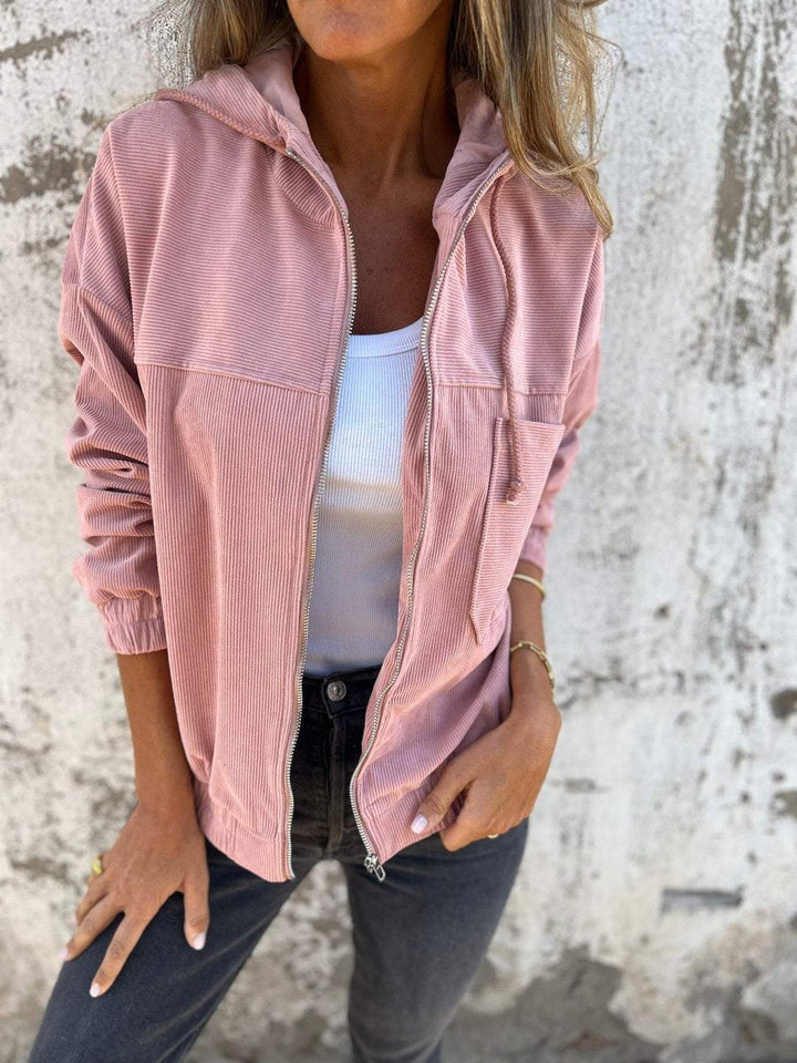 LAUREN™ - ELEGANT RIBBED HOODED JACKET