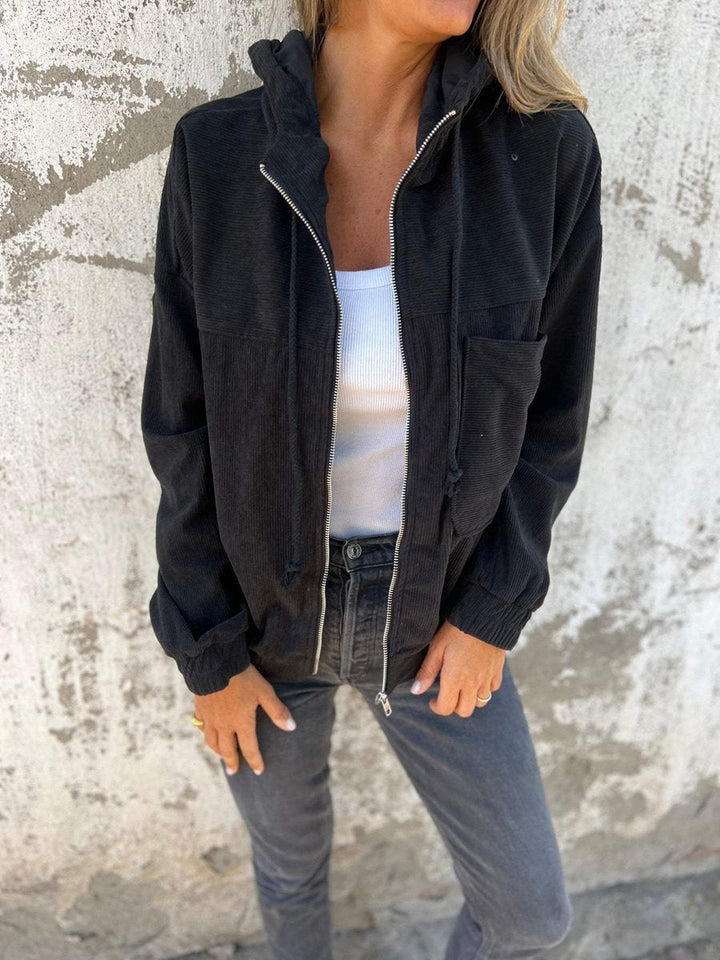 LAUREN™ - ELEGANT RIBBED HOODED JACKET