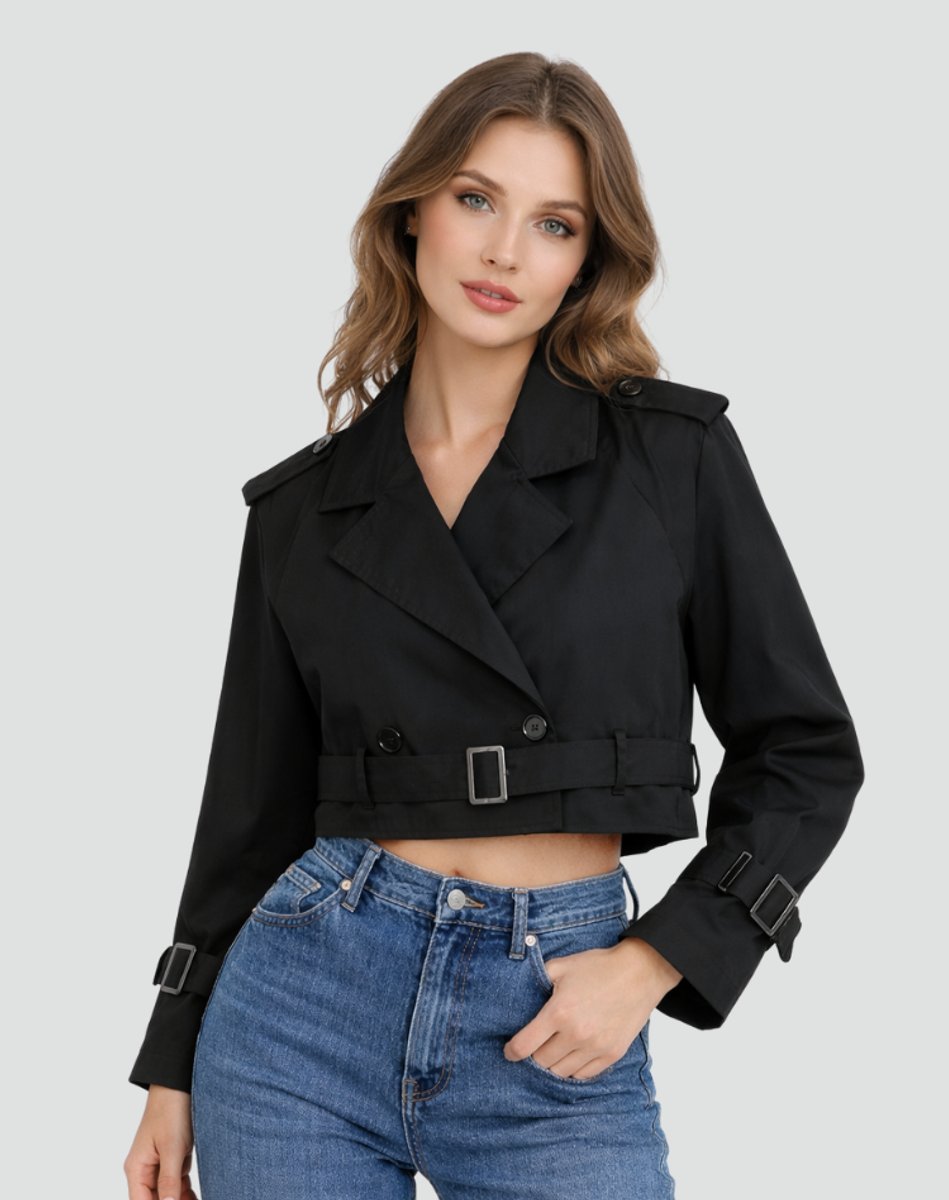 JULIANA™ - ELEGANT DOUBLE-BREASTED CROPPED COAT