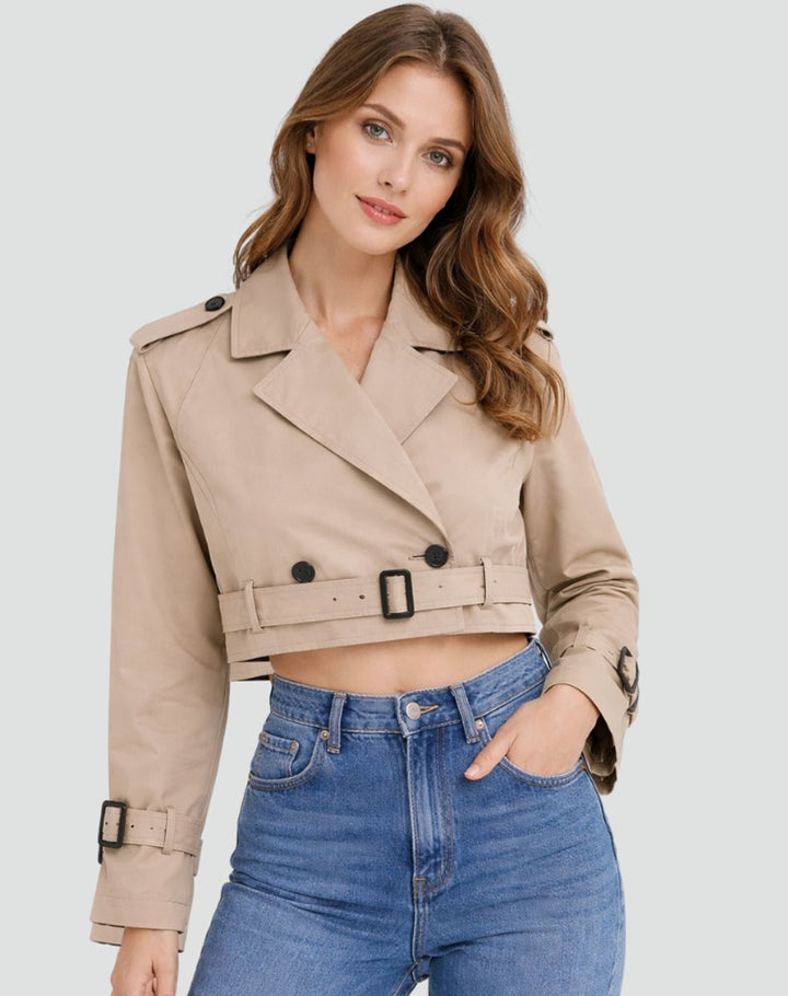 JULIANA™ - ELEGANT DOUBLE-BREASTED CROPPED COAT