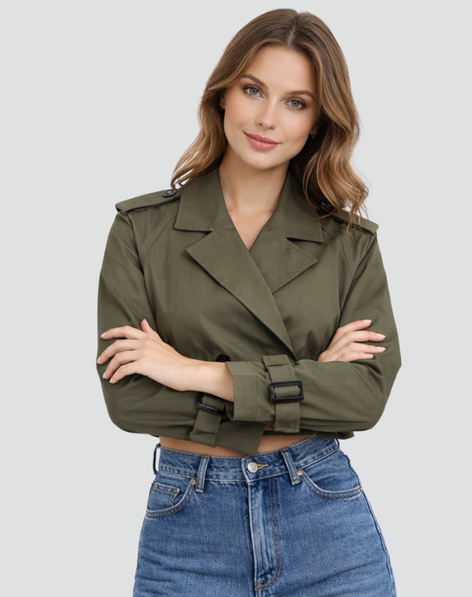 JULIANA™ - ELEGANT DOUBLE-BREASTED CROPPED COAT