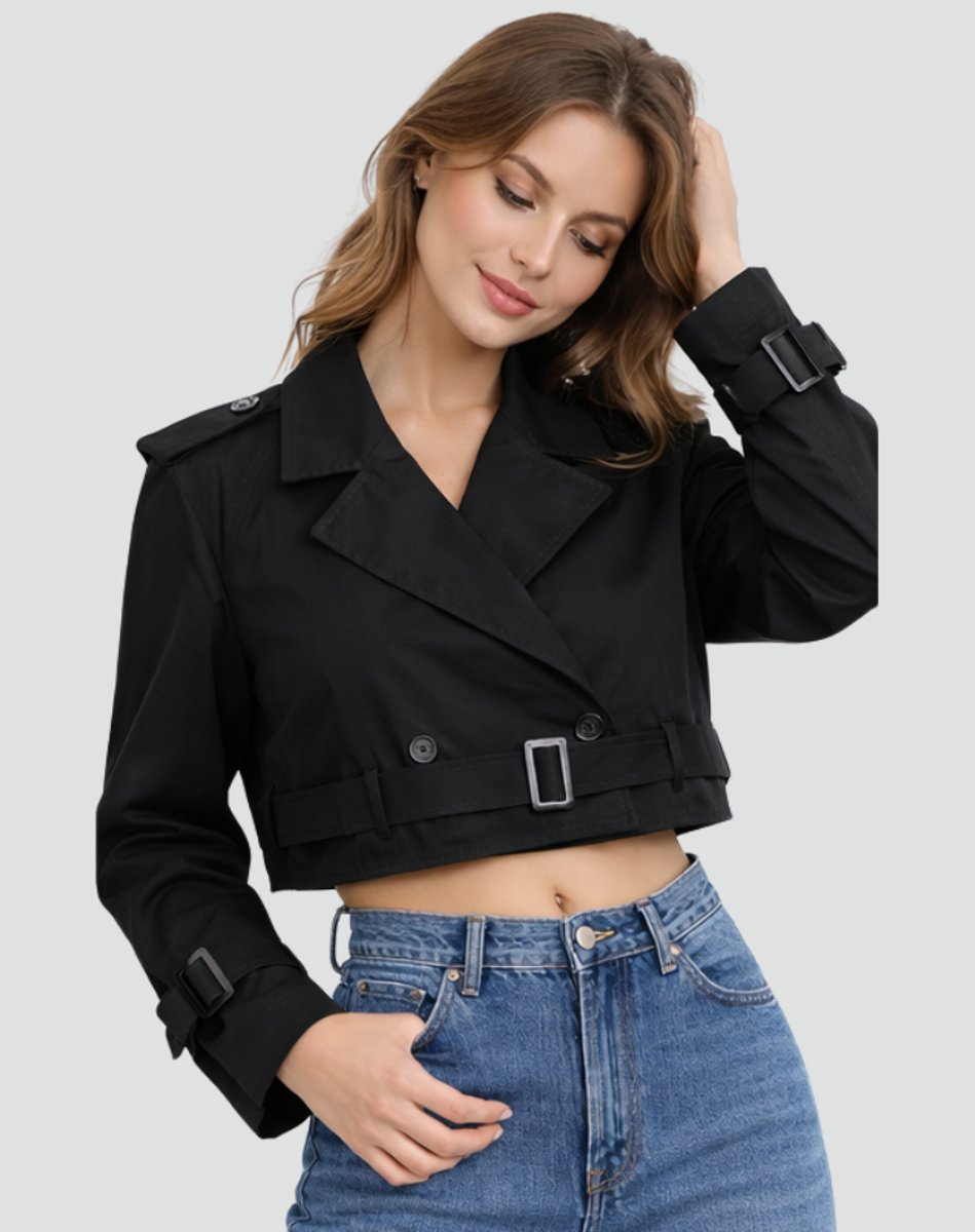 JULIANA™ - ELEGANT DOUBLE-BREASTED CROPPED COAT