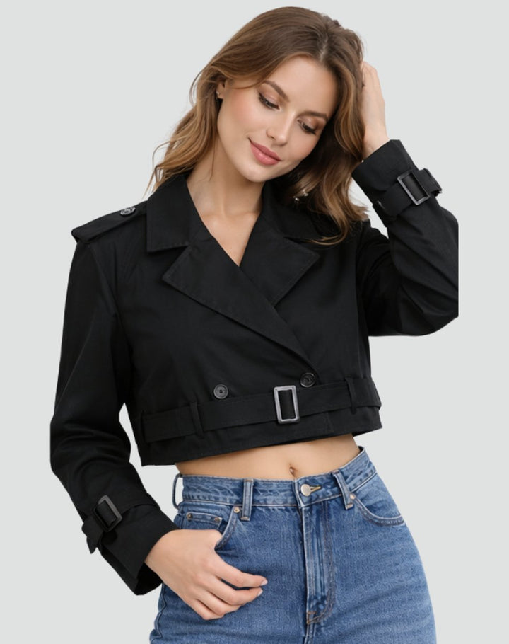 JULIANA™ - ELEGANT DOUBLE-BREASTED CROPPED COAT