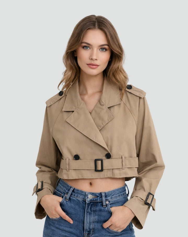JULIANA™ - ELEGANT DOUBLE-BREASTED CROPPED COAT