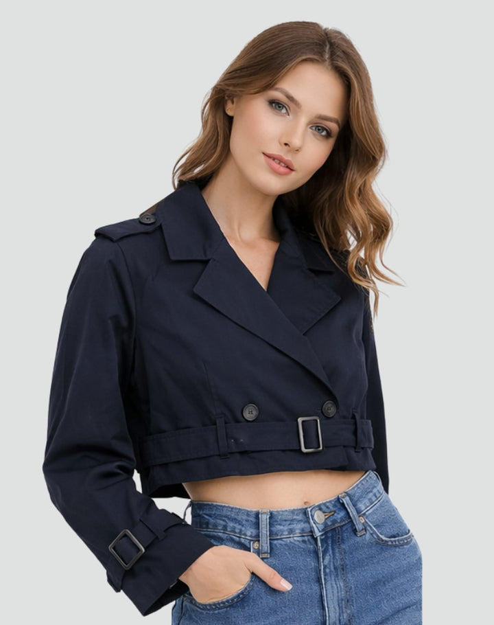 JULIANA™ - ELEGANT DOUBLE-BREASTED CROPPED COAT