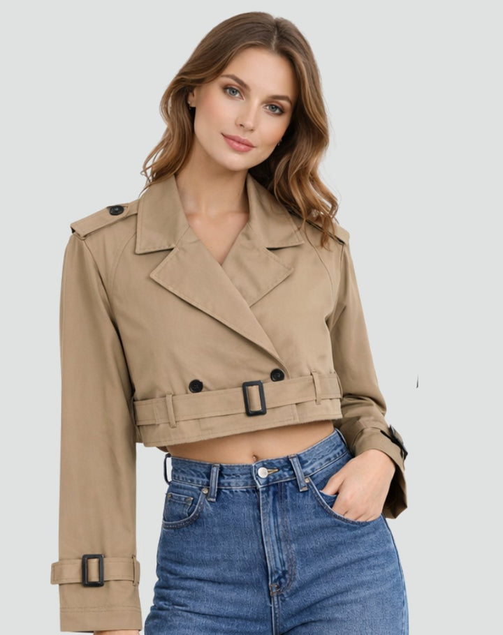 JULIANA™ - ELEGANT DOUBLE-BREASTED CROPPED COAT