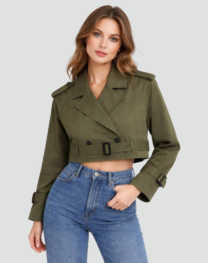 JULIANA™ - ELEGANT DOUBLE-BREASTED CROPPED COAT