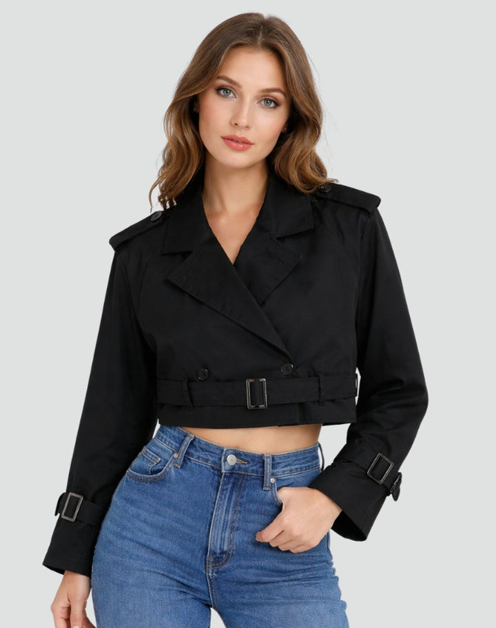 JULIANA™ - ELEGANT DOUBLE-BREASTED CROPPED COAT