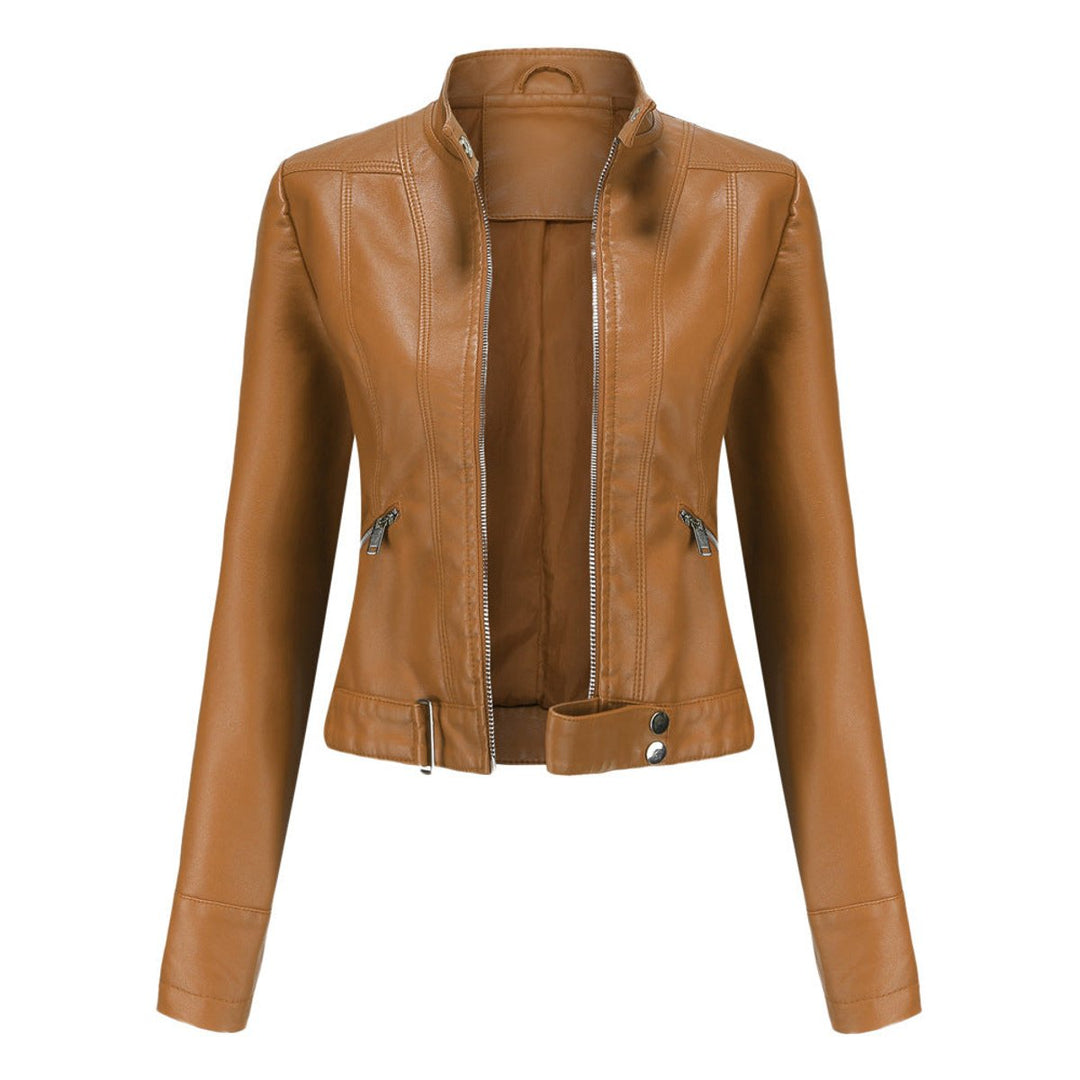 LINNEA™ - CROPPED LEATHER BOMBER JACKET