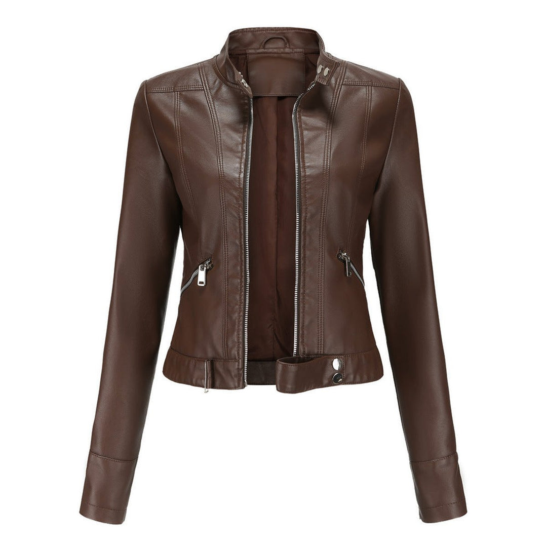 LINNEA™ - CROPPED LEATHER BOMBER JACKET