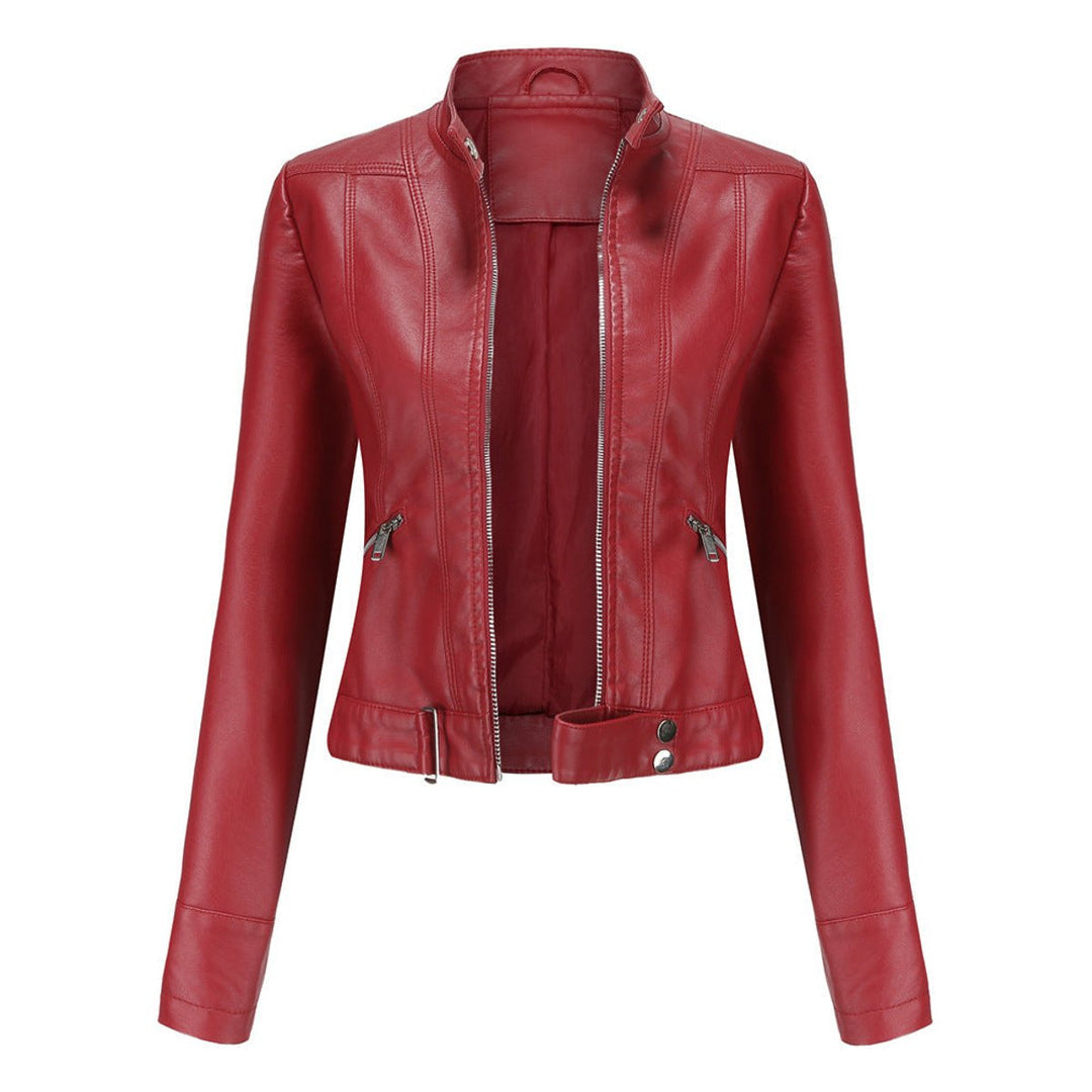 LINNEA™ - CROPPED LEATHER BOMBER JACKET