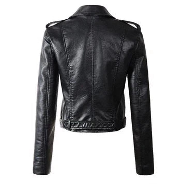 RACHEL™ - CROPPED BELTED LEATHER JACKET