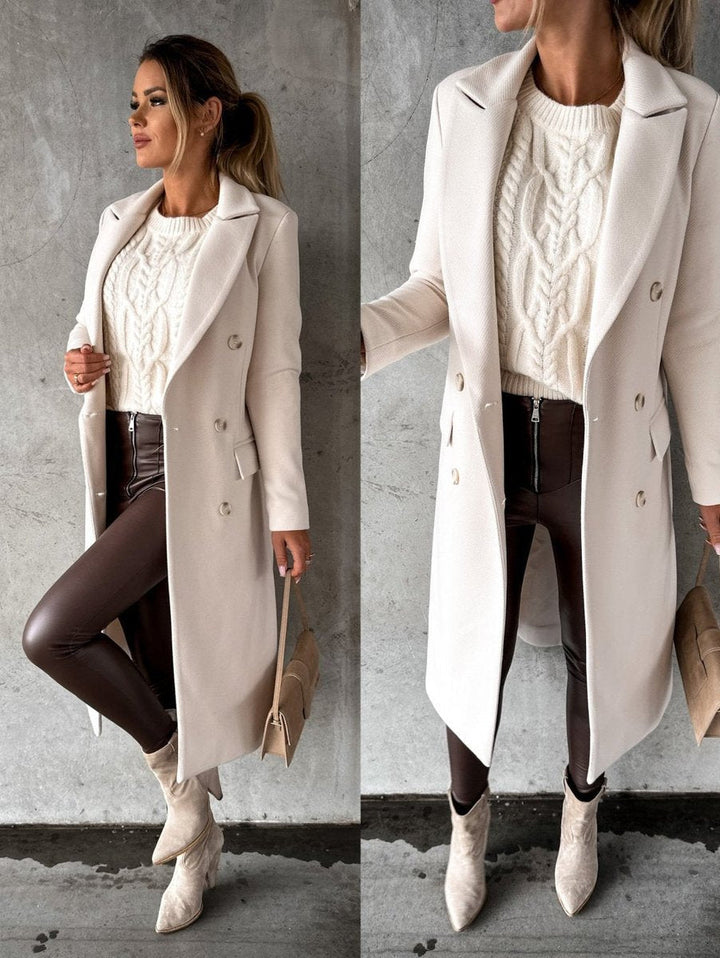 EMELINE™ - ELEGANT DOUBLE-BREASTED OVERCOAT