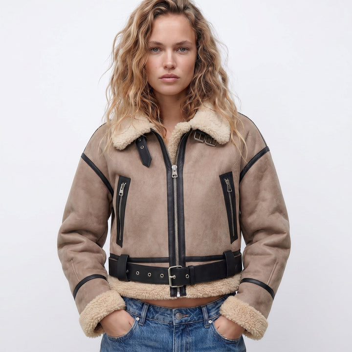 VERENA™ - CROPPED AVIATOR BOMBER JACKET