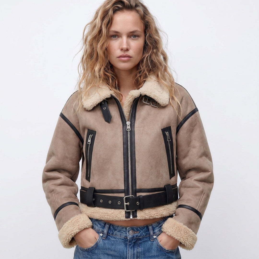 VERENA™ - CROPPED AVIATOR BOMBER JACKET