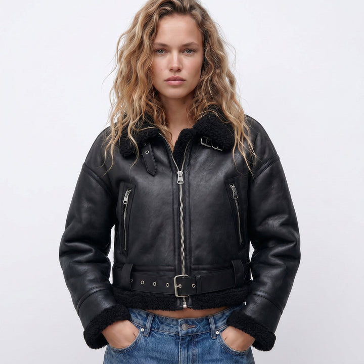 VERENA™ - CROPPED AVIATOR BOMBER JACKET