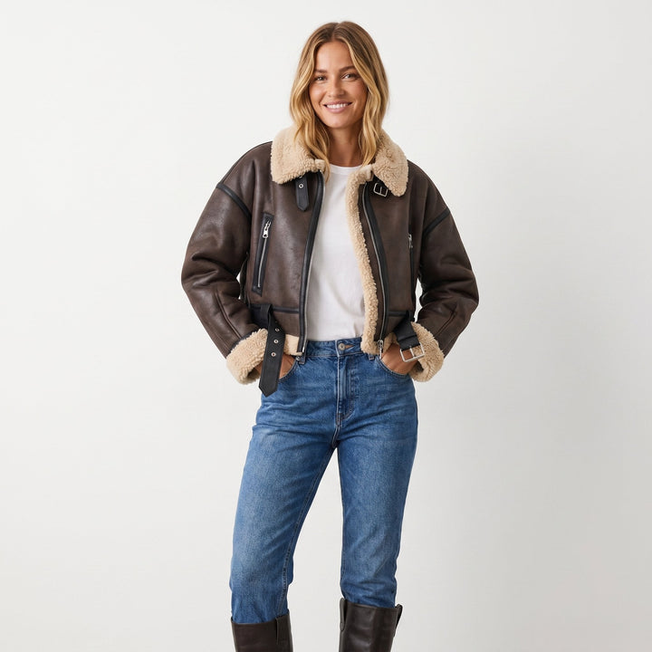 VERENA™ - CROPPED AVIATOR BOMBER JACKET