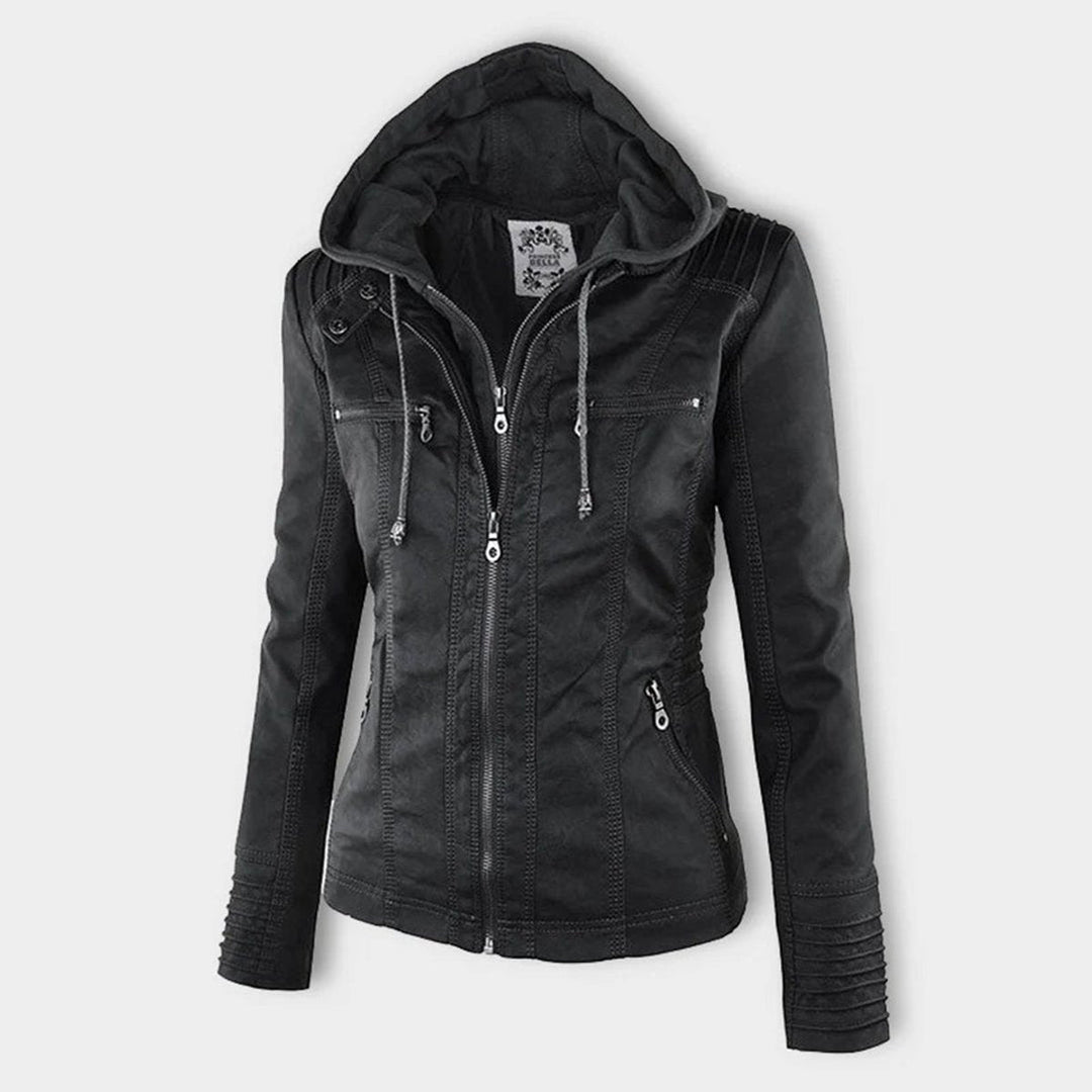 LUCINDA™ - ELEGANT HOODED LEATHER JACKET