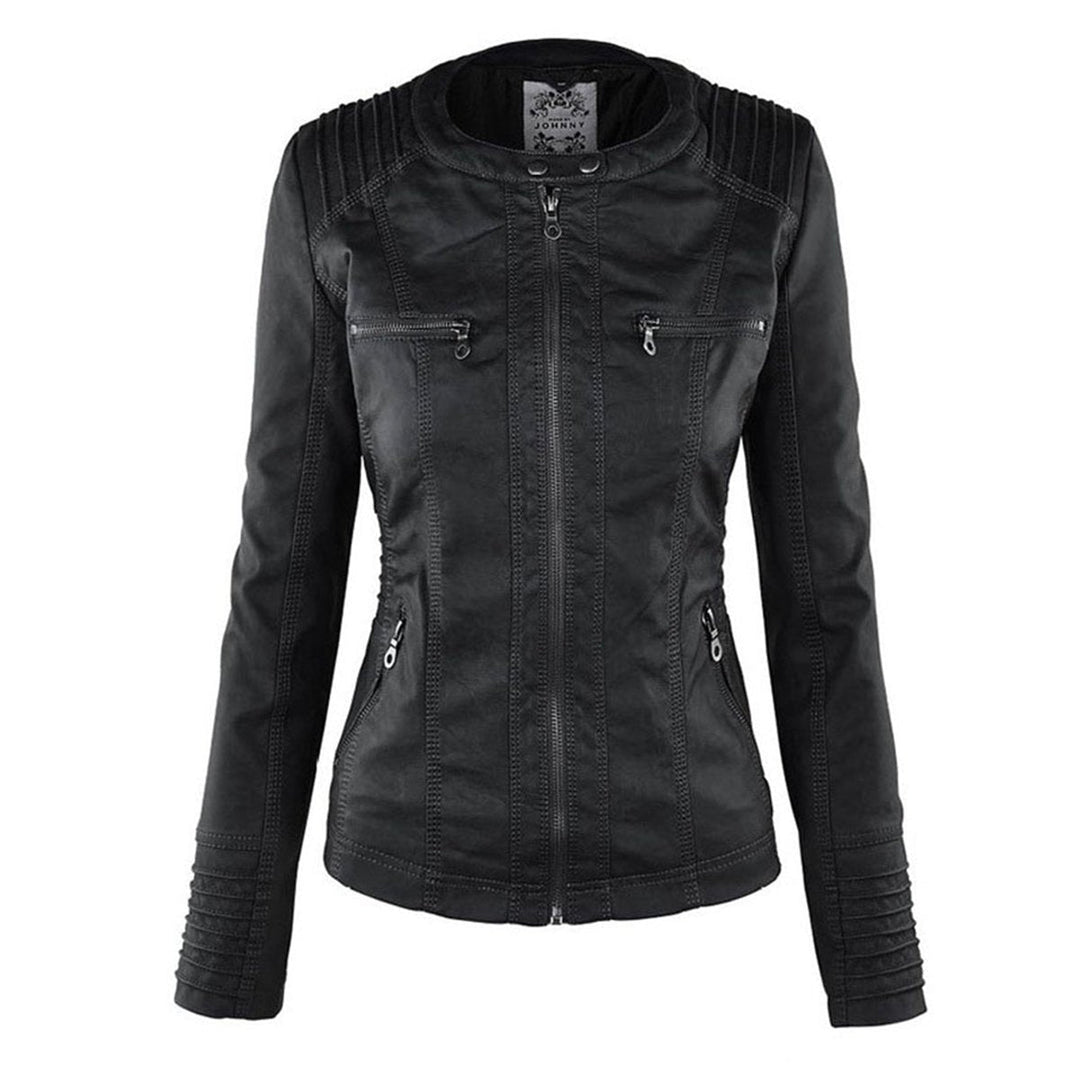 LUCINDA™ - ELEGANT HOODED LEATHER JACKET